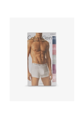 Mens Calvin Klein Branded-Waistband Pack Of Five Stretch-Cotton Trunks