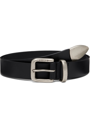 Solid Homme Black Leather Western Belt