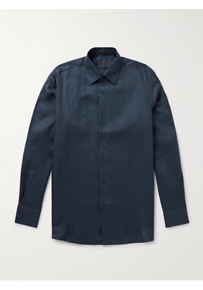 Saman Amel - Linen Shirt - Men - Blue - EU 40
