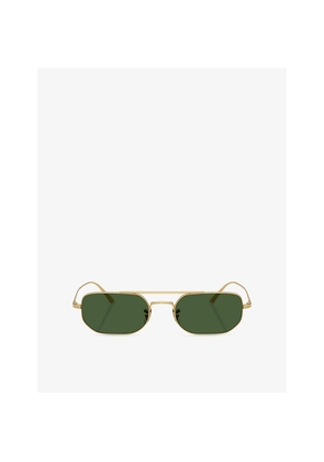 Oliver Peoples Ov1351S 1989C Angular-Frame Steel Sunglasses