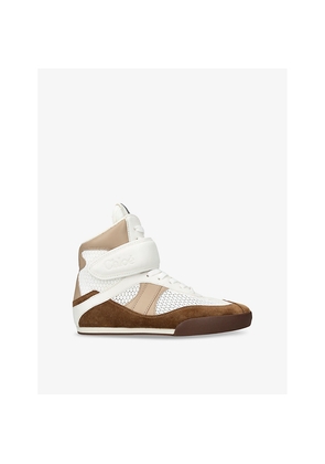 Womens Chloe Kick Brand-Patch Suede High-Top Trainers