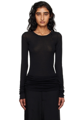 Rick Owens Black Concordians Mini Rib LS T-shirt