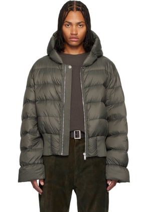 Rick Owens Khaki Concordians Hooded Down Jacket