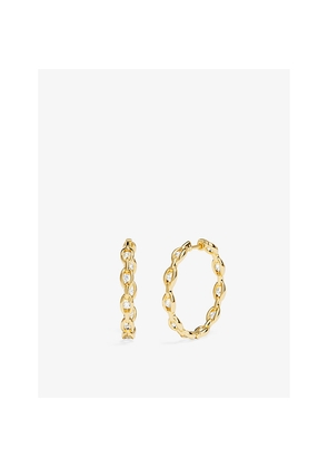 Womens Apm Monaco Pavé Chain 18ct Yellow Gold-Plated Alloy and Cubic Zirconia Hoop Earrings