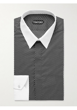 TOM FORD - Slim-Fit Printed Cotton Shirt - Men - Black - EU 39