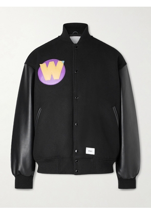 WTAPS - Logo-Appliquéd Panelled Melton Wool-Blend Jacket - Men - Black - S