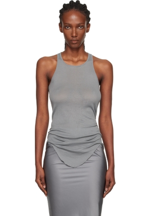 Rick Owens Gray Concordians Basic Rib Tank Top