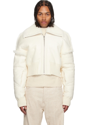 Rick Owens Off-White Concordians Flight Cropped Shearling Jacket