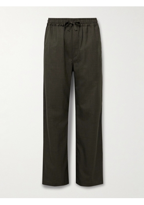 Saman Amel - Straight-Leg Wool Drawstring Trousers - Men - Brown - IT 48