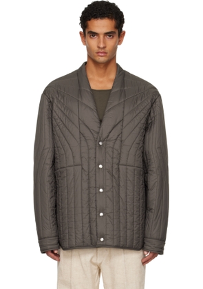 Rick Owens Gray Concordians LS Quilted Liner Down Jacket
