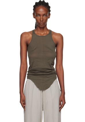 Rick Owens Khaki Concordians Basic Rib Tank Top
