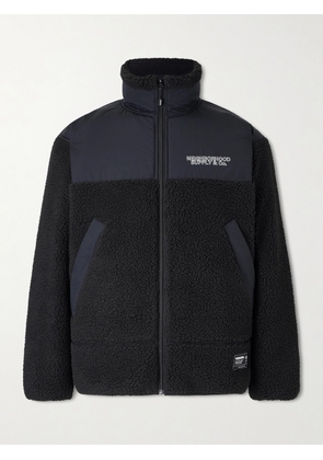 Neighborhood - Logo-Embroidered Shell-Trimmed Fleece Jacket - Men - Black - S