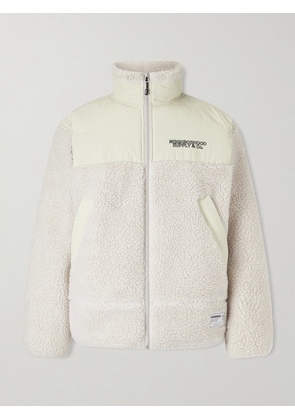 Neighborhood - Logo-Embroidered Shell-Trimmed Fleece Jacket - Men - Neutrals - S