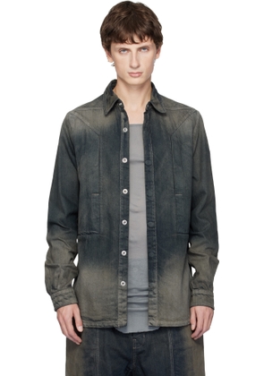Rick Owens Gray Concordians Fogpocket Denim Shirt