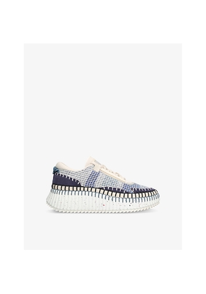 Womens Chloe Nama Runner Mixed-Material Trainers
