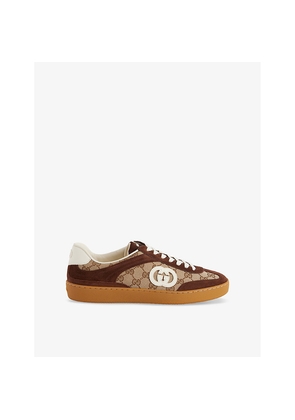 Mens Gucci Interlocking G Low-Top Suede Trainers