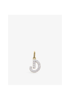 Womens Monica Vinader D Letter 14ct Yellow-Gold and Lab-Grown Diamond Charm
