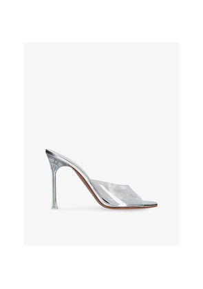 Womens Amina Muaddi Alexa 95 PVC Heeled Mules