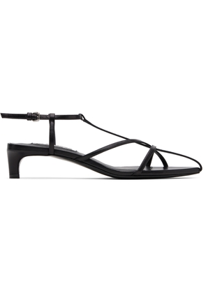 Jil Sander Black Cage Low Heeled Sandals