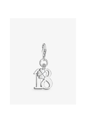 Womens Thomas Sabo Charm Club Lucky Number 18 Sterling-Silver Charm