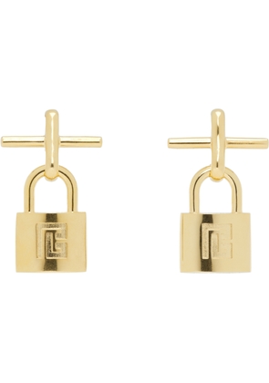 Balmain Brass Pulse Padlock Earrings