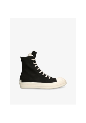 Mens Drkshdw Contrast-Toe Denim High-Top Trainers