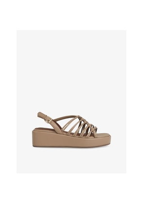 Womens Reiss Lana Knotted Flatform Leather Heeled Sandals