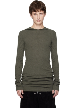 Rick Owens Khaki Concordians Rib LS Hoodie