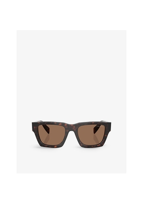 Womens Prada Pr A06S Square-Frame Tortoise Acetate Sunglasses