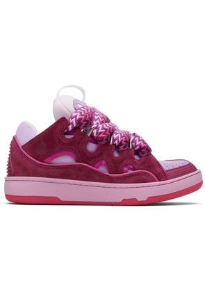 Lanvin Pink & Purple Curb Leather Sneakers