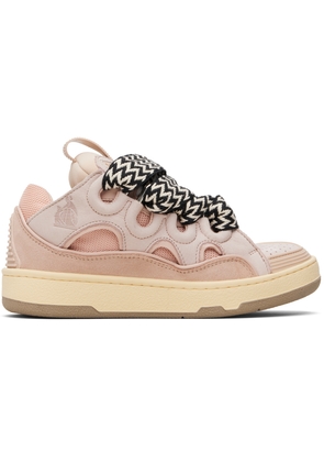 Lanvin Pink Leather Curb Sneakers