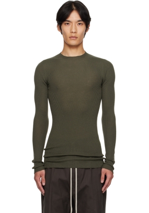Rick Owens Khaki Concordians Ribbed Round Neck Sweater