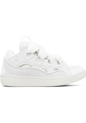 Lanvin Off-White Leather Curb Sneakers