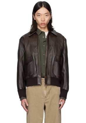COOR Brown Vintage Cow Skin A-2 Leather Jacket