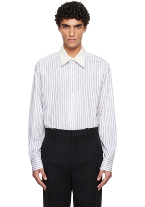 Lanvin White Oversized Striped Cotton Poplin Shirt