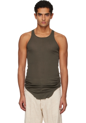 Rick Owens Khaki Concordians Basic Rib Tank Top