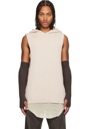 Rick Owens Off-White Ribbed Hoodie