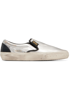 Golden Goose Silver & Black VCE Penstar Sneakers