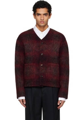 TONYWACK Burgundy V-Neck Cardigan