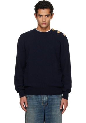 Balmain Navy Eco-Cashmere Sweater