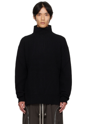 Rick Owens Black Concordians Turtle Neck Sweater