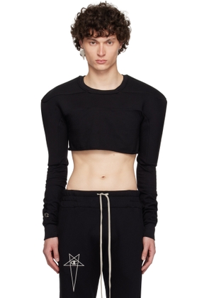 Rick Owens Black Champion Edition Girdered Cropped Harness T-shirt