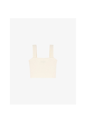 Womens Maje Square-Neck Cropped Knitted Top