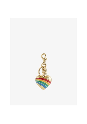 Womens Coach Small Heart Brass Bag Charm