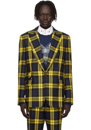 Vivienne Westwood Navy & Yellow One Button Blazer