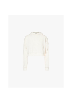 Womens Alo Yoga Muse Cropped Stretch-Jersey Hoody