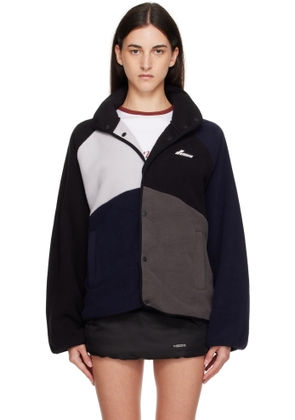 We11done Black Colorblock Fleece Jacket