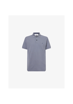 Mens Stone Island Logo-Embroidered Short-Sleeve Cotton Polo Shirt