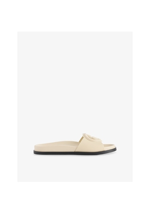Womens Gucci Branded Slip-On Leather Sliders