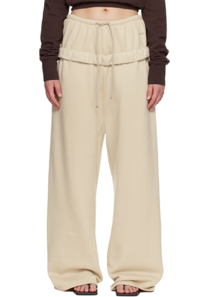 We11done Beige Layered Roll-Up Lounge Pants